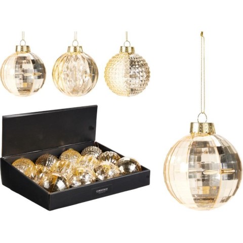 SFERA VETRO PENDENTE ORO D.8 3 ASSORTITI